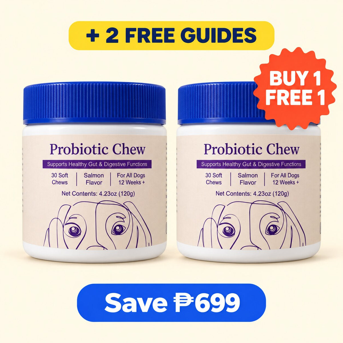 Buy 1 Free 1, 2 tubs plus 2 free guides